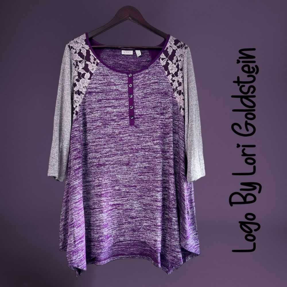 LOGO by Lori Goldstein Space Dye Top